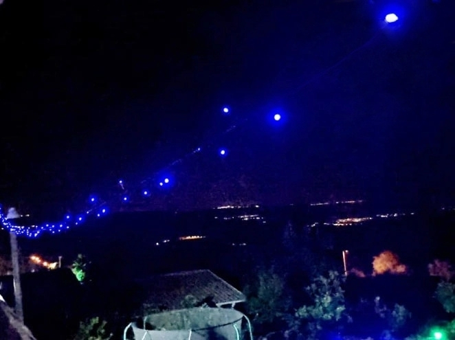 שרשרת נורות לד סולארית-צבע כחול- 100 לד LED